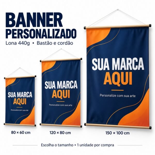 Banner Promocional Personalizado 80 × 60 cm - Lona 440g